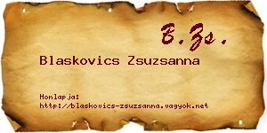 Blaskovics Zsuzsanna névjegykártya